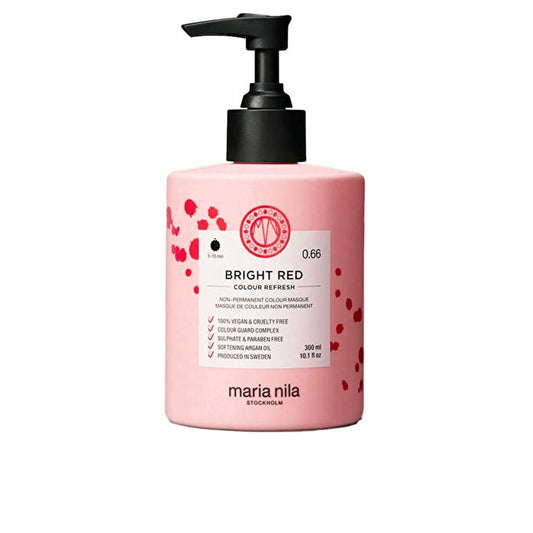Maria Nila Bright Red Color Refresh Mask - Gentle Nourishing Mask Without Permanent Color Pigments 300ml
