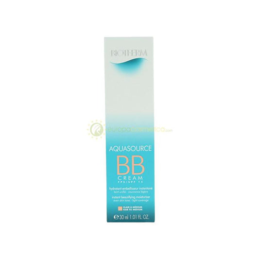 Biotherm Aquasource Bb Cream Spf15 Fair To Medium - Instant Beautifying Moisturizer - All Skin Types 30ml