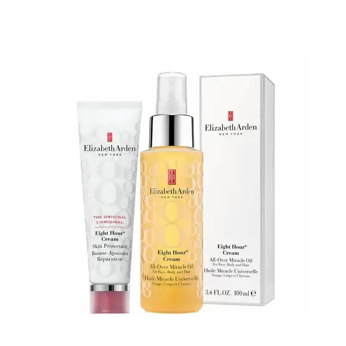 Elizabeth Arden Eight Hour Set Skin Protectant 50ml & All Over Miracle Oil 100ml & Moisturizing Hand Treatment 30ml