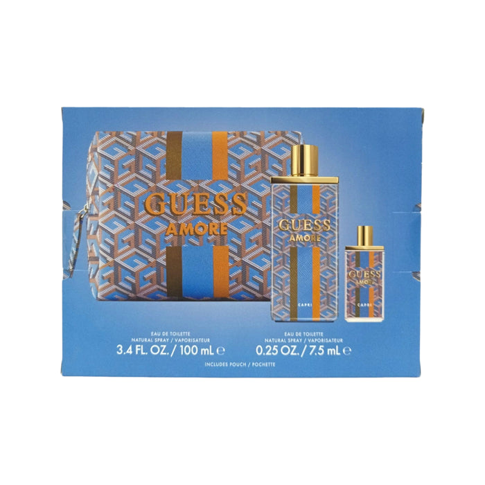 Guess Amore Capri Unisex Set Eau De Toilette 100ml & Eau De Toilette 7.5ml & Pouch