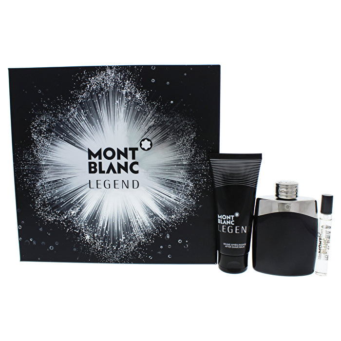 Mont Blanc Legend Man 3pc Set - Eau De Toilette & All Over Shower Gel & Travel Spray 7.5ml 100ml