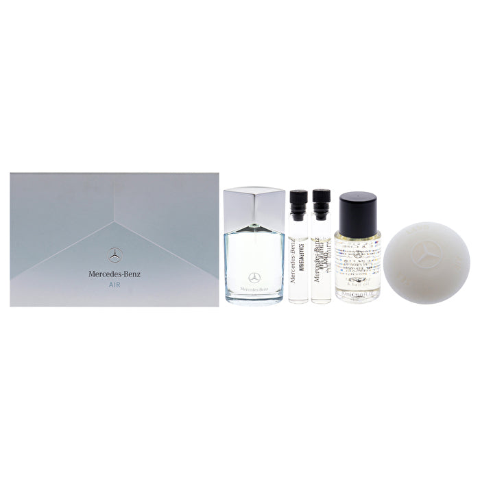 Mercedes Benz Air Man Set Eau De Parfum 100ml Refillable & Eau De Parfum 2x 1.5ml & Solid Sg 110g & Beard & Hair Oil 30ml