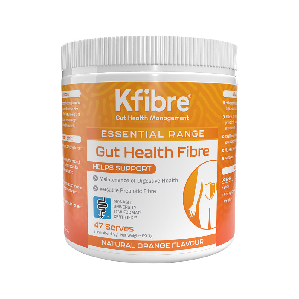 Fibra natural para la salud intestinal Essential Gut Health de Kfibre, bote de 80 g, color naranja