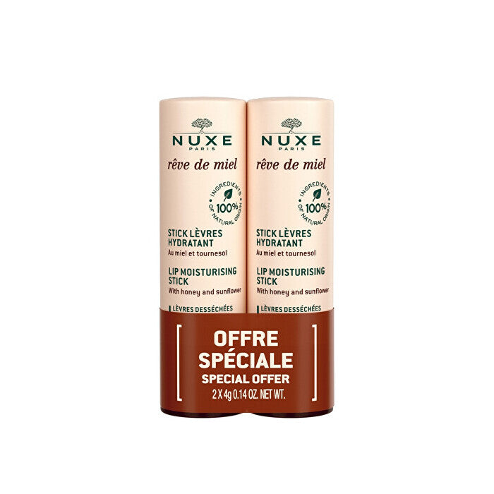 Nuxe Reve De Miel Lip Moisturizing Stick Duo Set 2x4gr 8ml