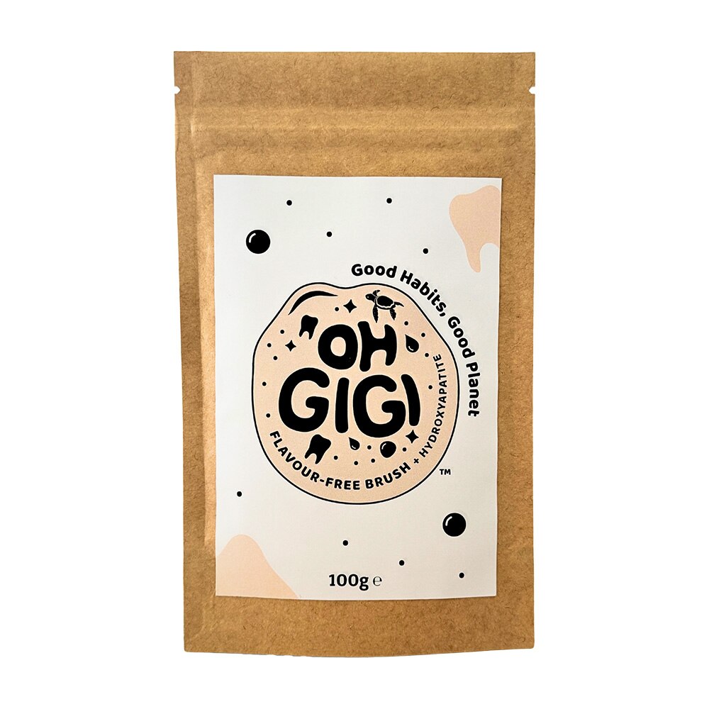 ohGiGi Tooth Powder + Hydroxyapatite Flavour-Free Brush Refill 100g