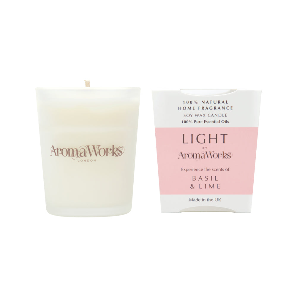 AromaWorks Light Candle Basil & Lime Small 75g