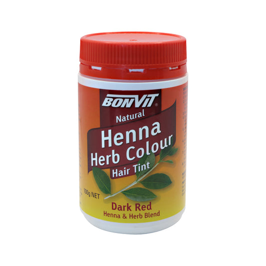 Bonvit Natural Hair Tint Henna Herb Colour (Henna & Herb Blend) Dark Red 100g