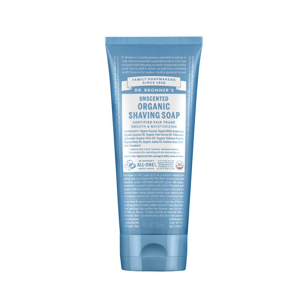 Dr. Bronner's Organic Shaving Soap Unscented 207ml