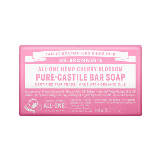 Dr. Bronner's Pure-Castile Bar Soap (Hemp All-One) Cherry Blossom 140g