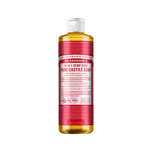 Dr. Bronner's Pure-Castile Soap Liquid (Hemp 18-in-1) Rose 473ml
