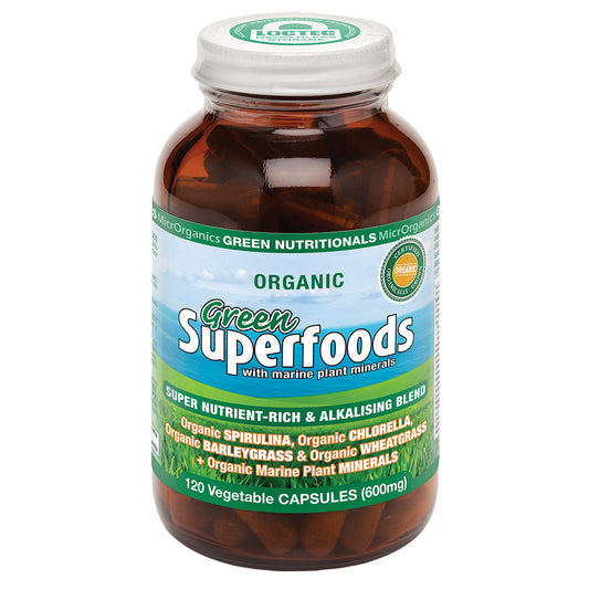 Superalimentos verdes de MicrOrganics, 600 mg, 120 unidades