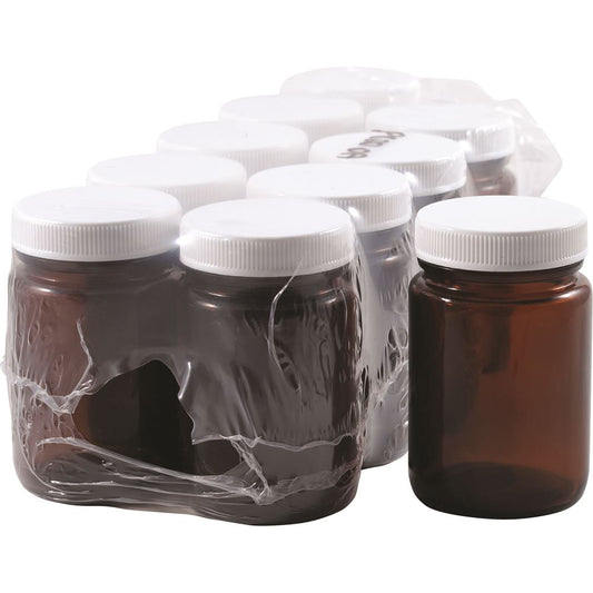 Tarro de cristal ámbar de 100 g con tapa, paquete de 10