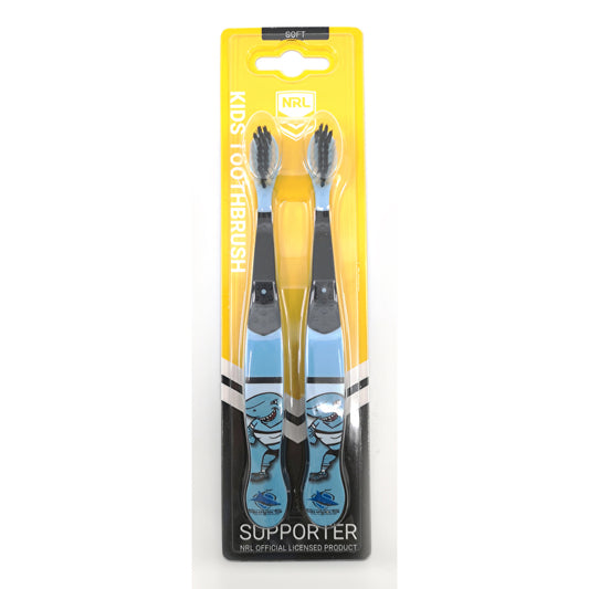 Nrl Mascot Kids Toothbrush - Sharks Cronulla 2 Pack