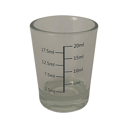 Vaso medidor de vidrio (incrementos de 2,5 ml) 20 ml
