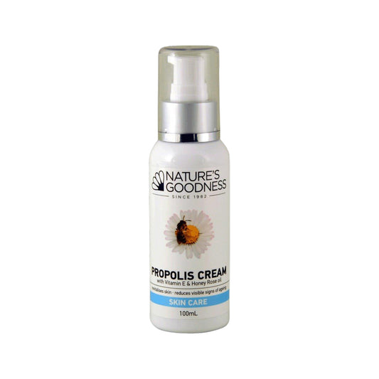 Crema de propóleo Nature's Goodness con vitamina E y aceite de rosa y miel, 100 ml