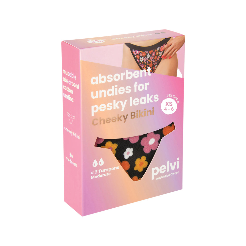 Bikini atrevido con estampado floral y diseño a prueba de fugas Pelvi XS