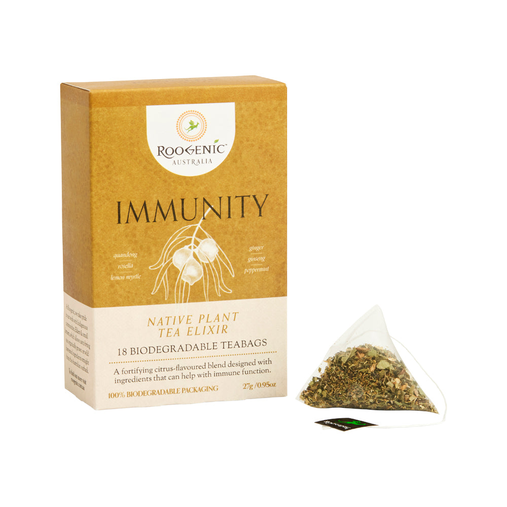 Roogenic Australia Immunity (elixir de té de plantas nativas) x 18 bolsitas de té