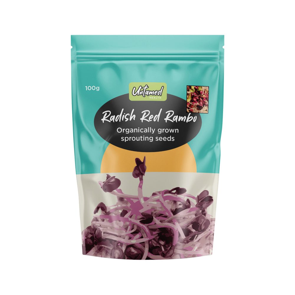 Untamed Health Organically Grown Sprouting Seeds Red Radish Rambo 100g